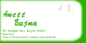 anett bujna business card